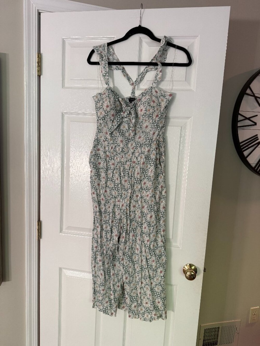 As U Wish Kohls Green Floral Cropped Ankle Jumpsuit - NWT